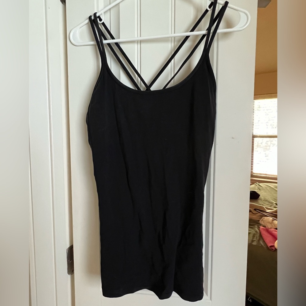 Lululemon Black Active Wear Top with Built in Bra